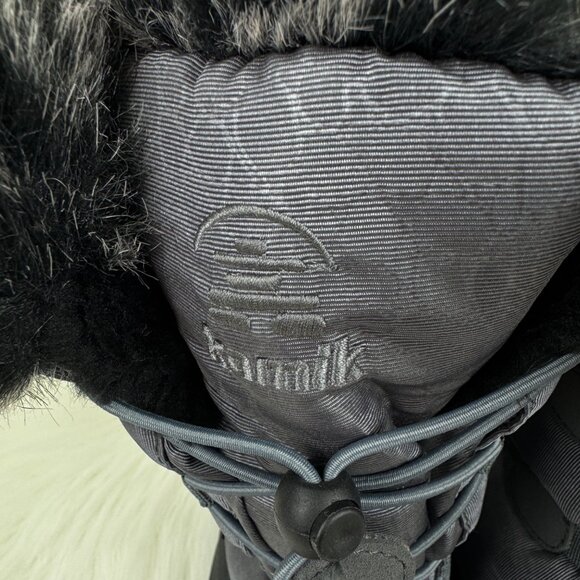 Women's Kamik Momentum Pull on Fur Trim Snow Boot Shoes Size 8 Charcoal Grey - Picture 14 of 16